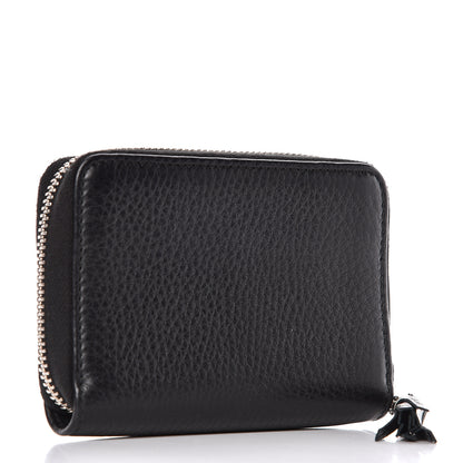 Gucci Pebbled Calfskin Studded Soho Compact Disco Zip Around Wallet Black 3 of 14
