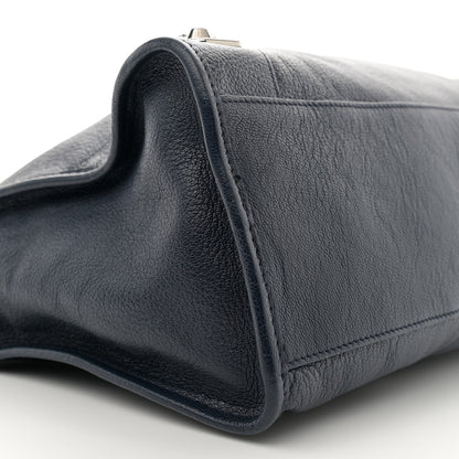 Balenciaga Chevre Silver Metallic Edge Hardware City Bleu Nuit Dark Sea 10 of 12