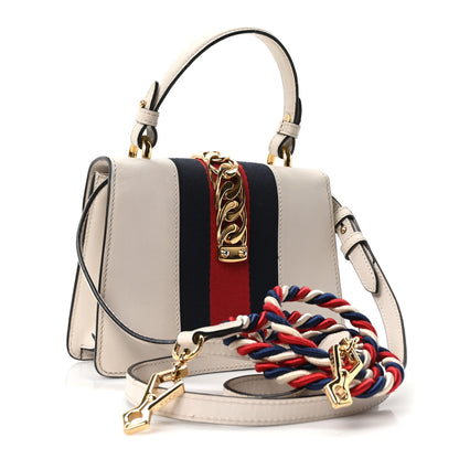 Gucci Calfskin Mini Sylvie Top Handle Bag White 2 of 9