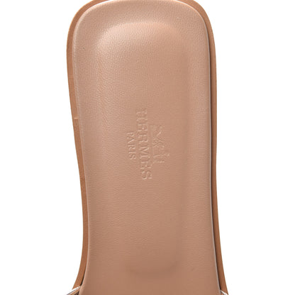 Hermes Metallic Nappa Oran Sandals 40 Rose Dore 6 of 7