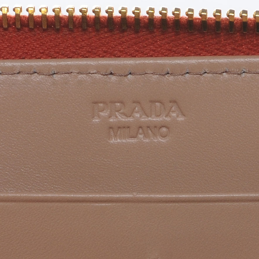 Vitello Shine Zip Around Wallet Mandarino