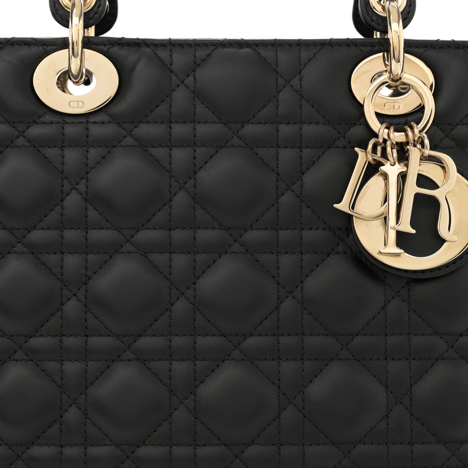 Christian Dior Lambskin Cannage Large Lady Dior Black 8 of 10