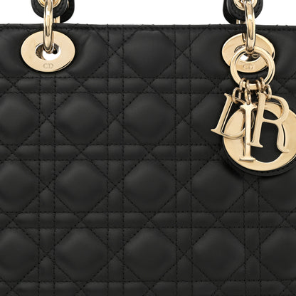 Christian Dior Lambskin Cannage Large Lady Dior Black 8 of 10