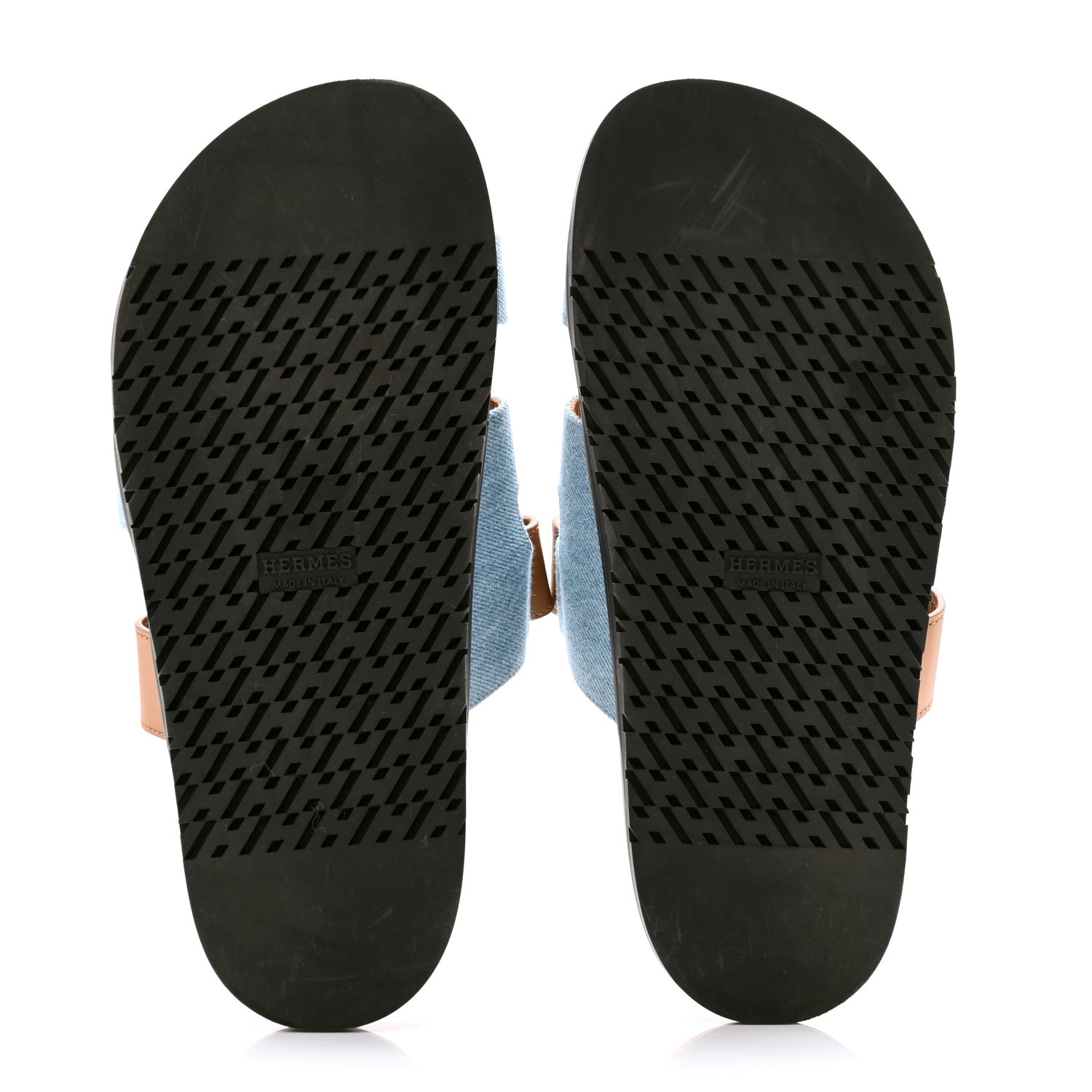 Hermes Denim Calfskin Womens Chypre Sandals 39 Bleu Clair Naturel 5 of 10