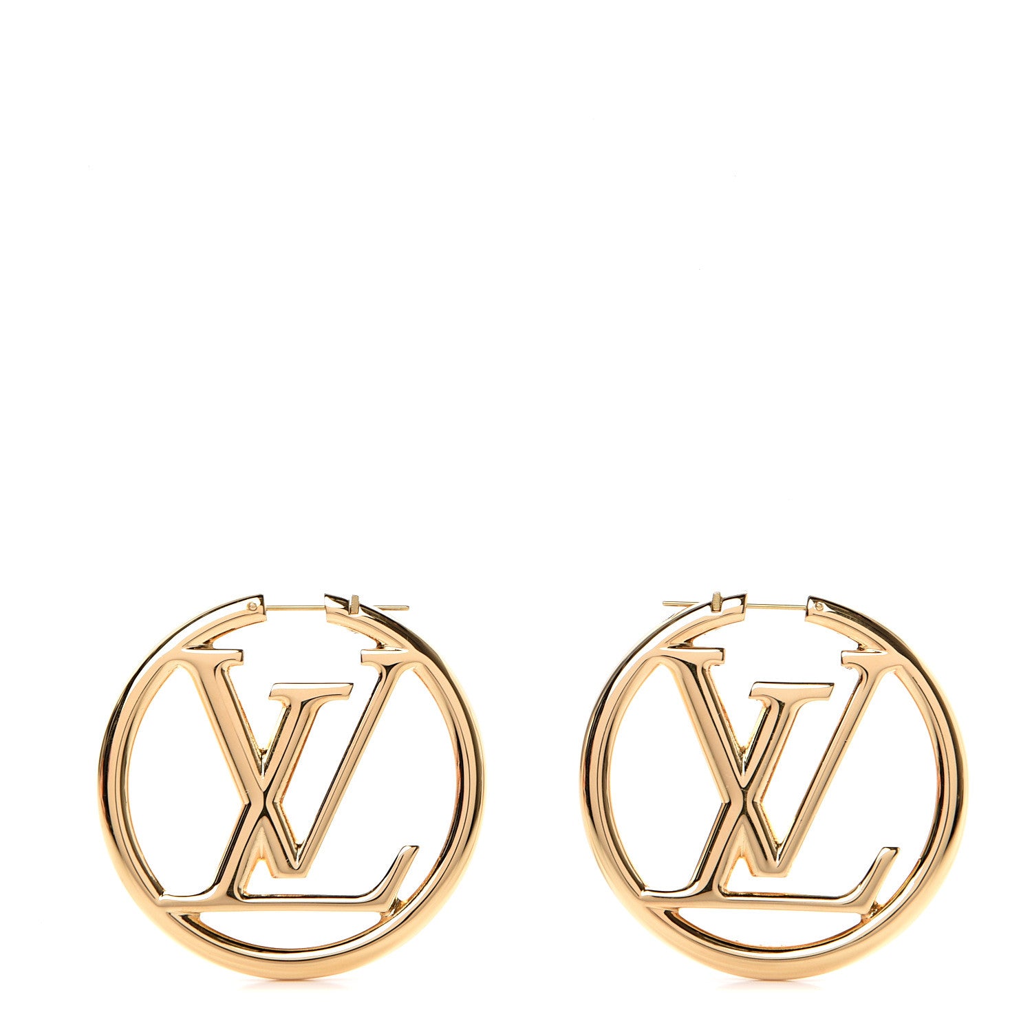 Louis Vuitton Metal Louise Hoop Earrings Gold 1 of 5