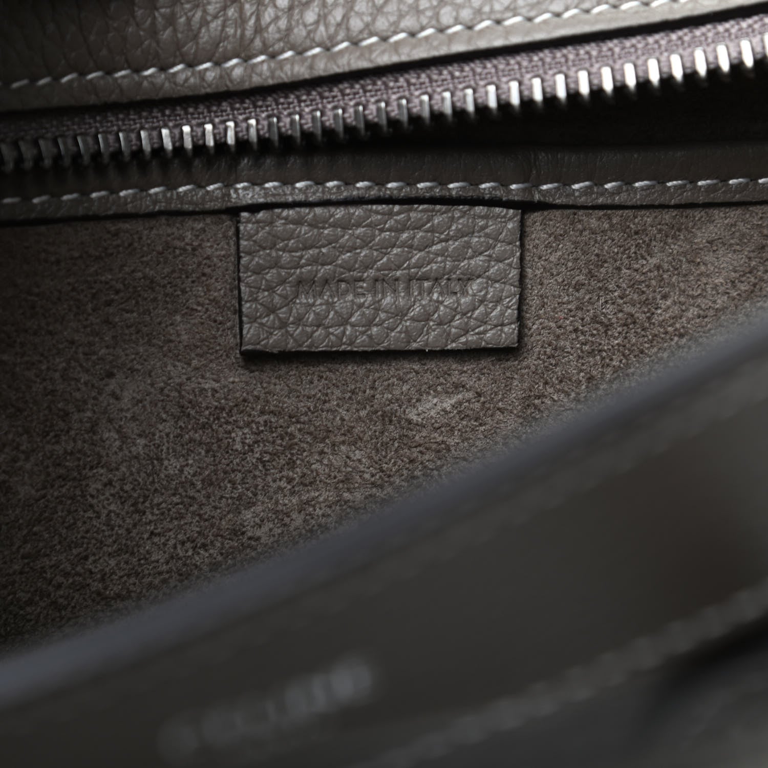 Celine Drummed Calfskin Nano Luggage Souris 8 of 11
