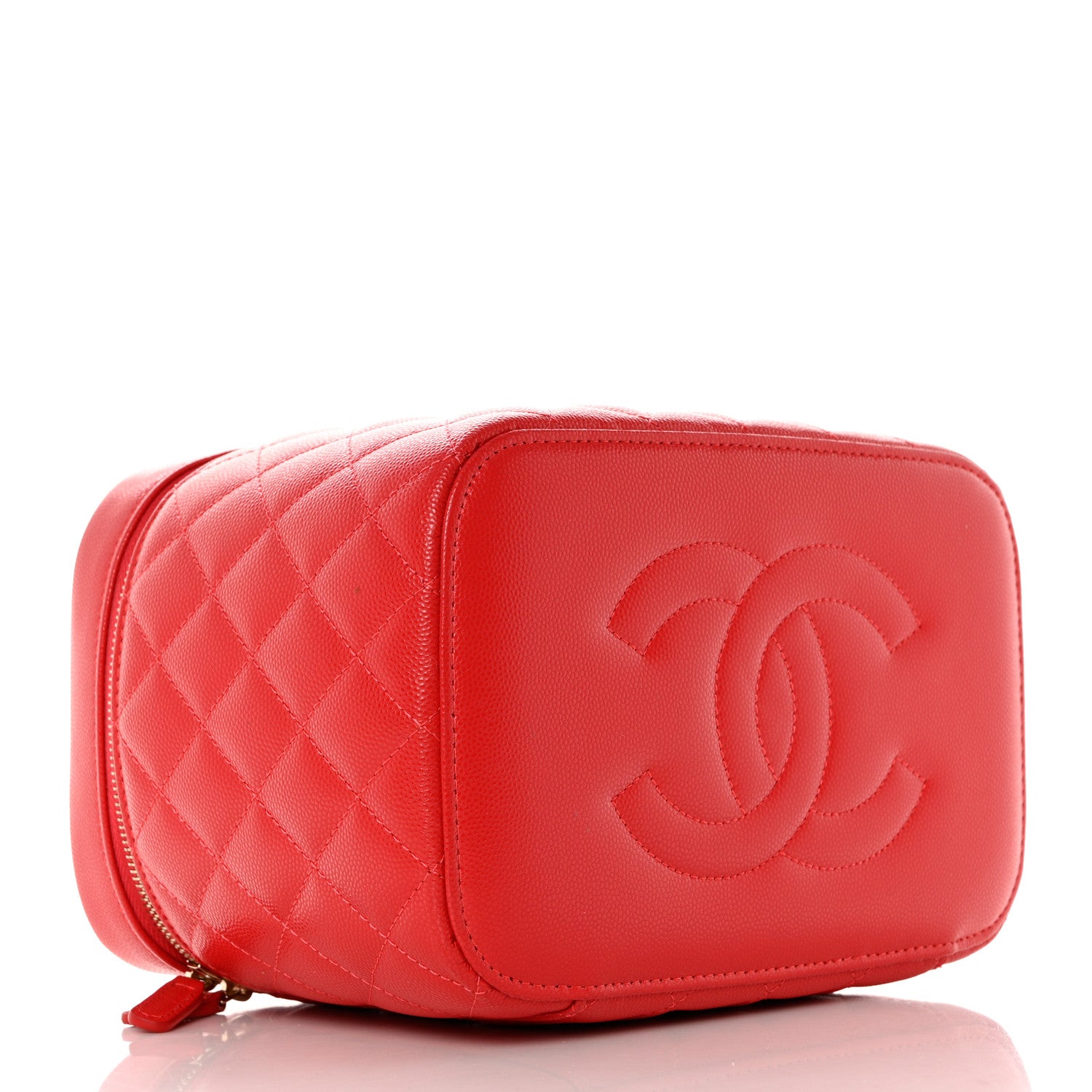 Chanel Caviar Quilted Large Vanity Pouch Red 4 of 12