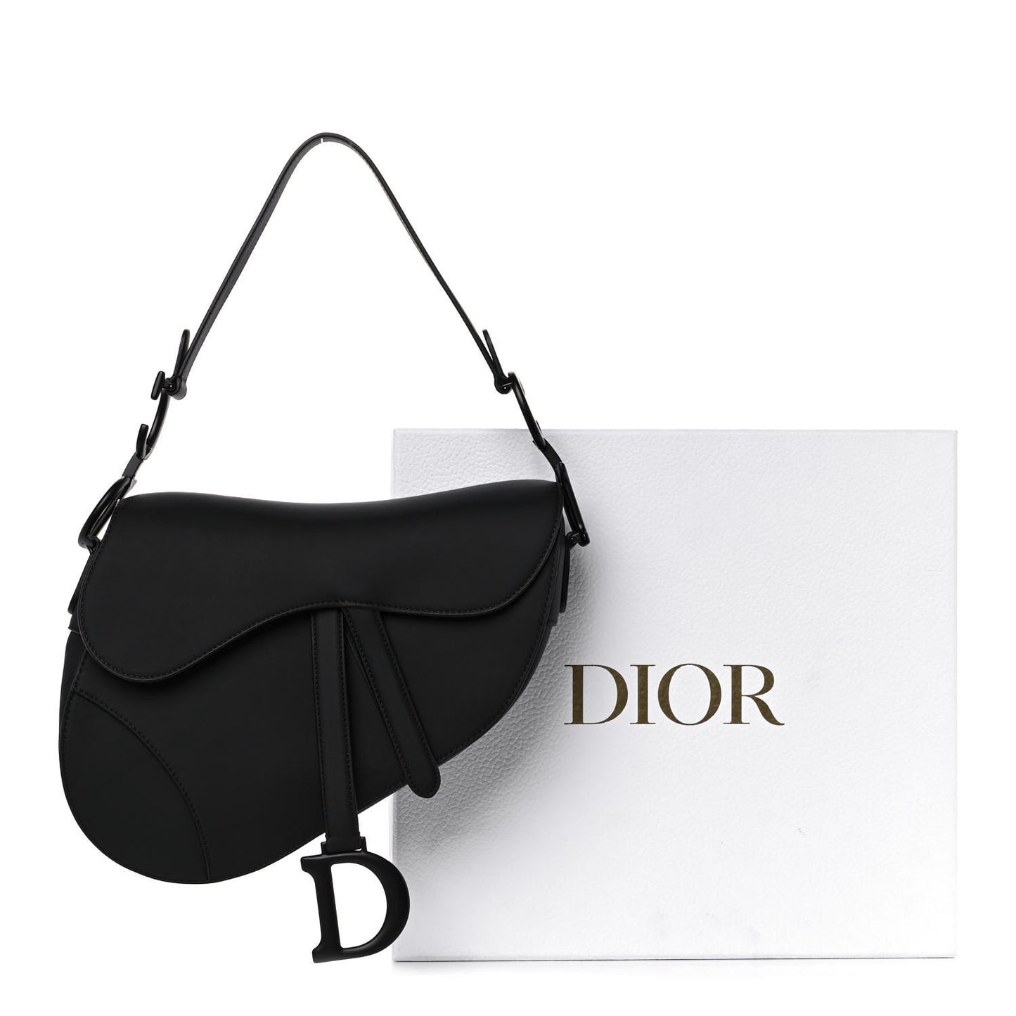 Ultra Matte Calfskin Saddle Bag Black