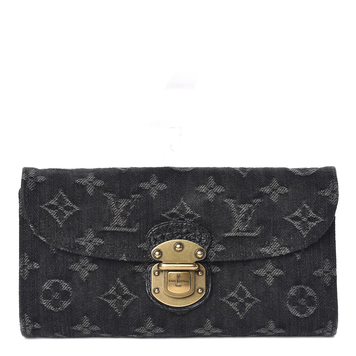Louis Vuitton Denim Amelia Wallet Black 1 of 8