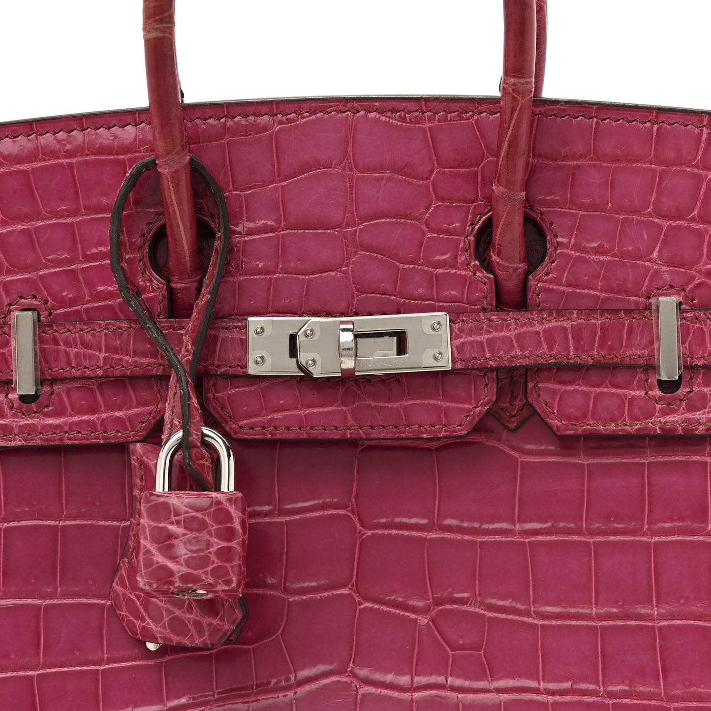 Shiny Niloticus Crocodile Birkin 25 Rose Scheherazade