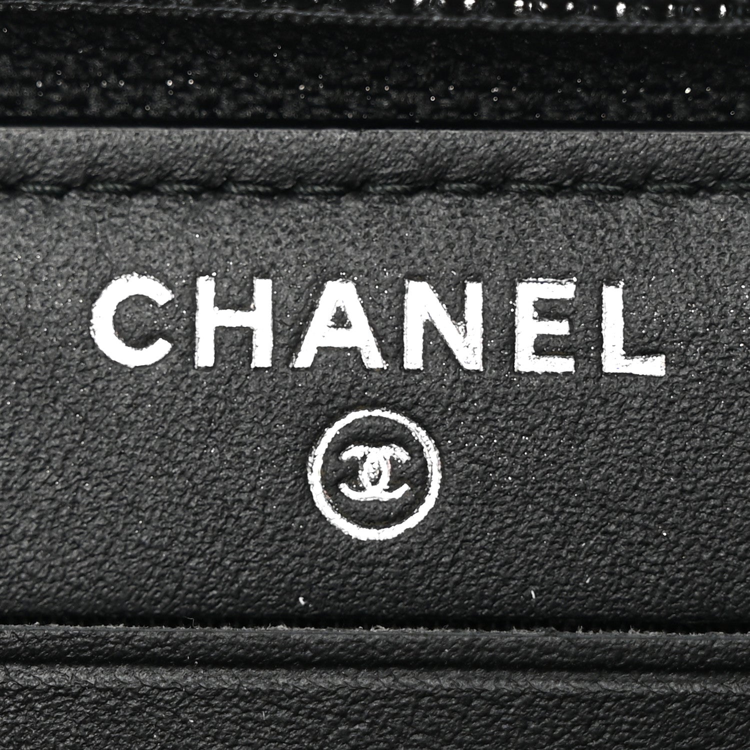Chanel Calfskin Painted Chevron Embossed Small Boy Zip Wallet Black 6 of 13