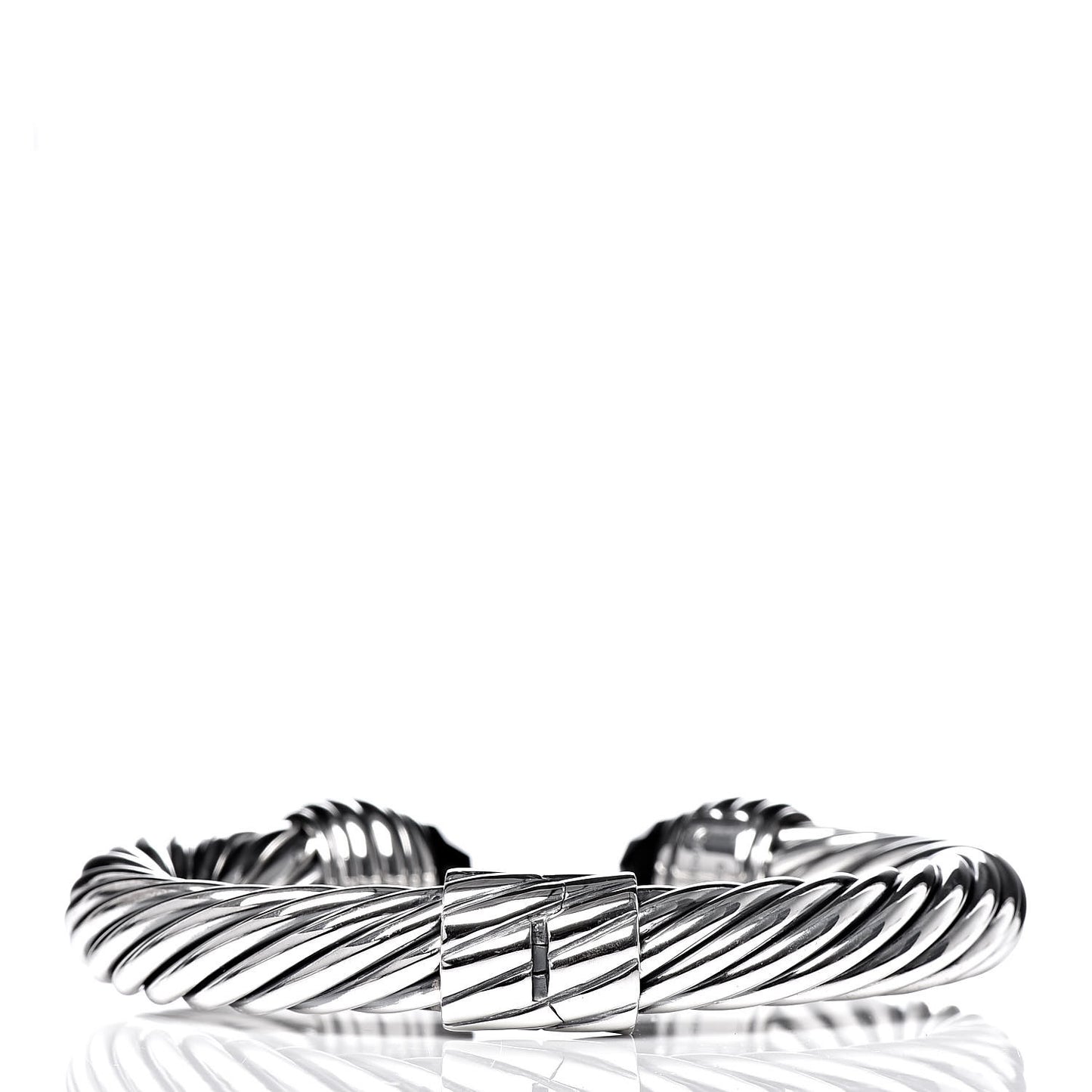 Sterling Silver Black Onyx 10mm Cable Classics Hinged Bracelet