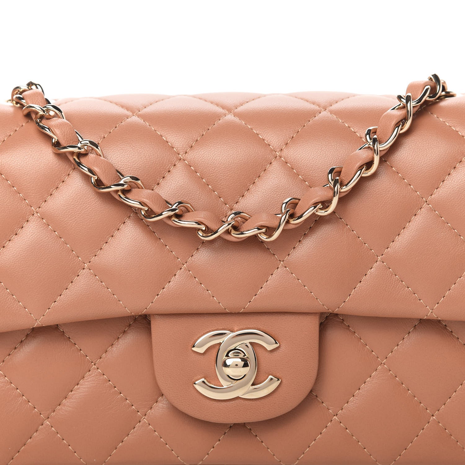 Chanel Lambskin Quilted Mini Rectangular Flap Brown 10 of 11