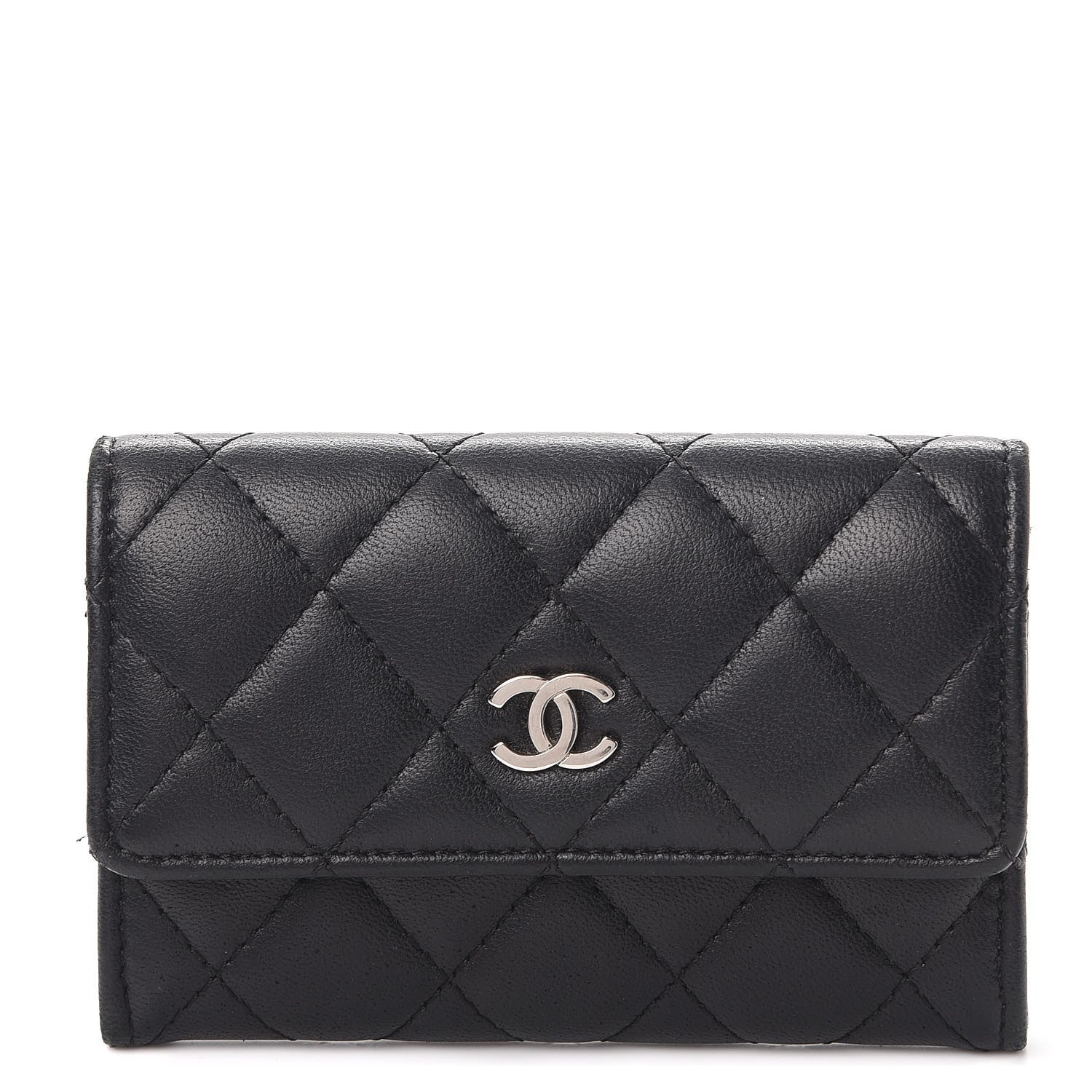 Chanel Lambskin Quilted Flap Card Holder Black 1 of 9