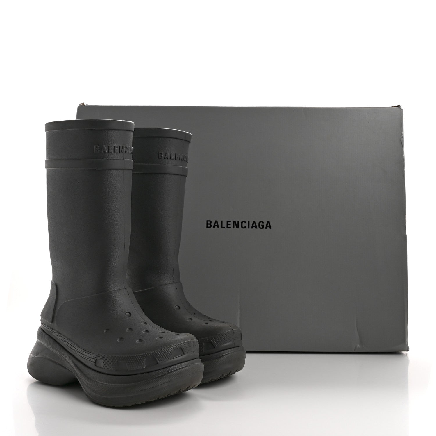 Balenciaga X CROCS Rubber Womens Rain Boots 41 Grafite 8 of 8