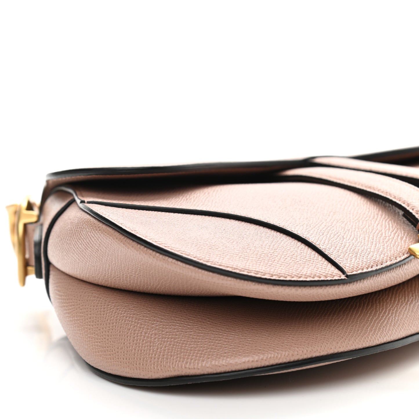 Grained Calfskin Saddle Bag Pink