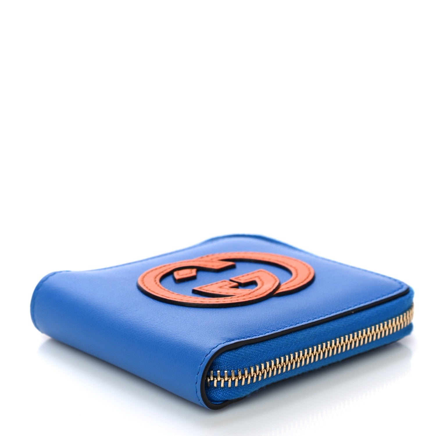 Gucci Vitello Eclipse Interlocking G Zip Around Card Case Wallet Bright Splash Carrot Orange 4 of 10