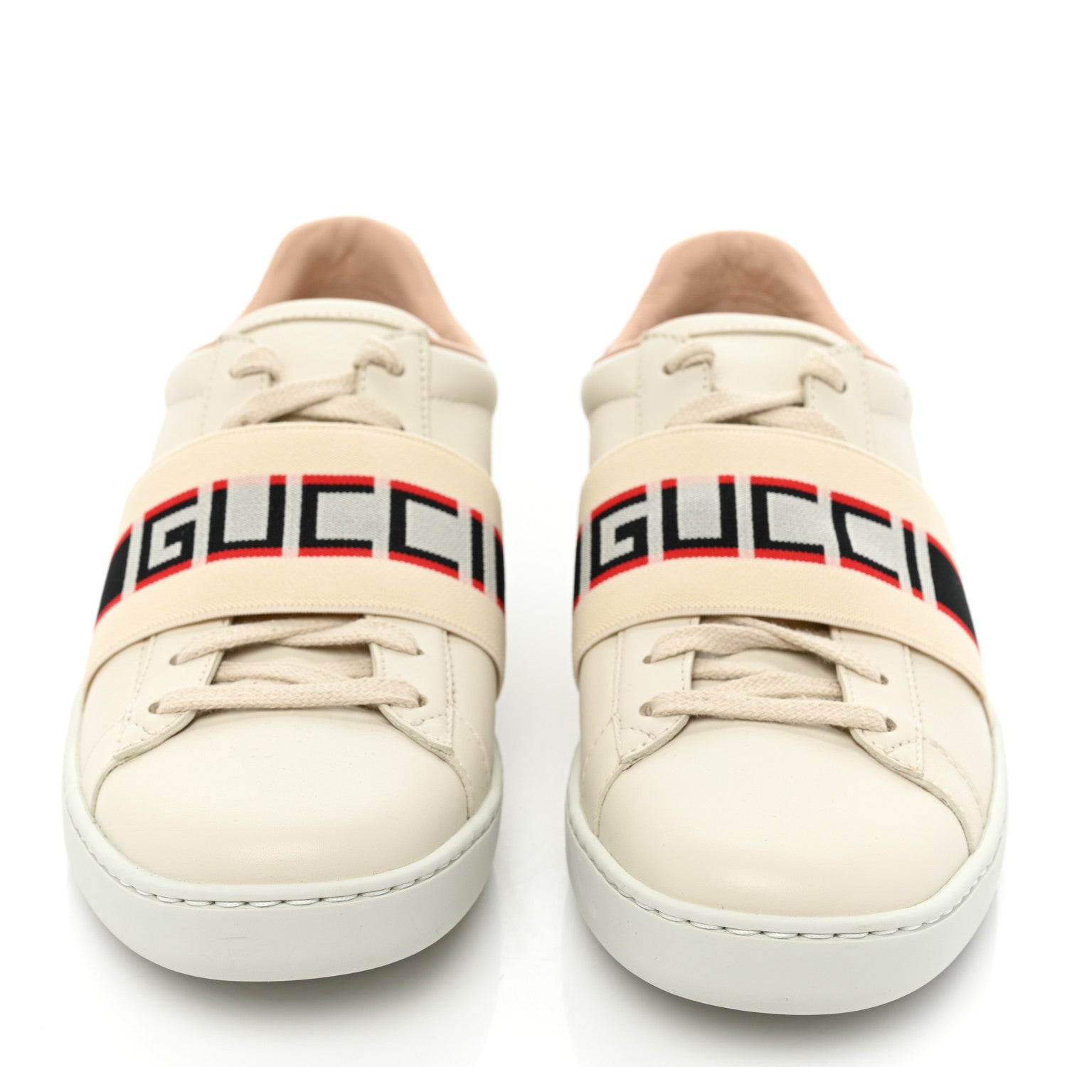 Gucci Calfskin Stripe Womens New Ace Sneakers 36 New Mystic White Ecru Red Flame 2 of 11