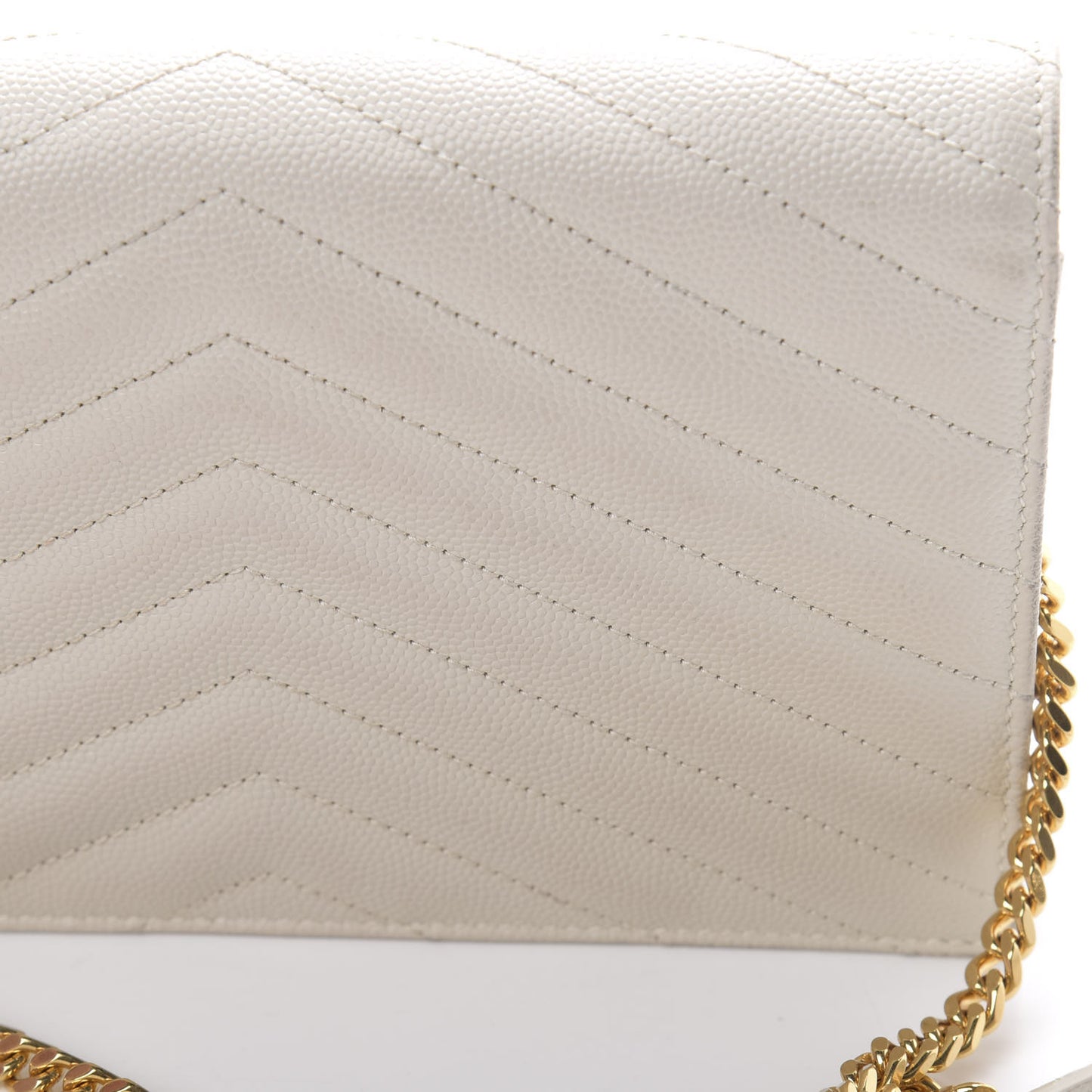Grain De Poudre Matelasse Chevron Monogram Envelope Chain Crema Soft