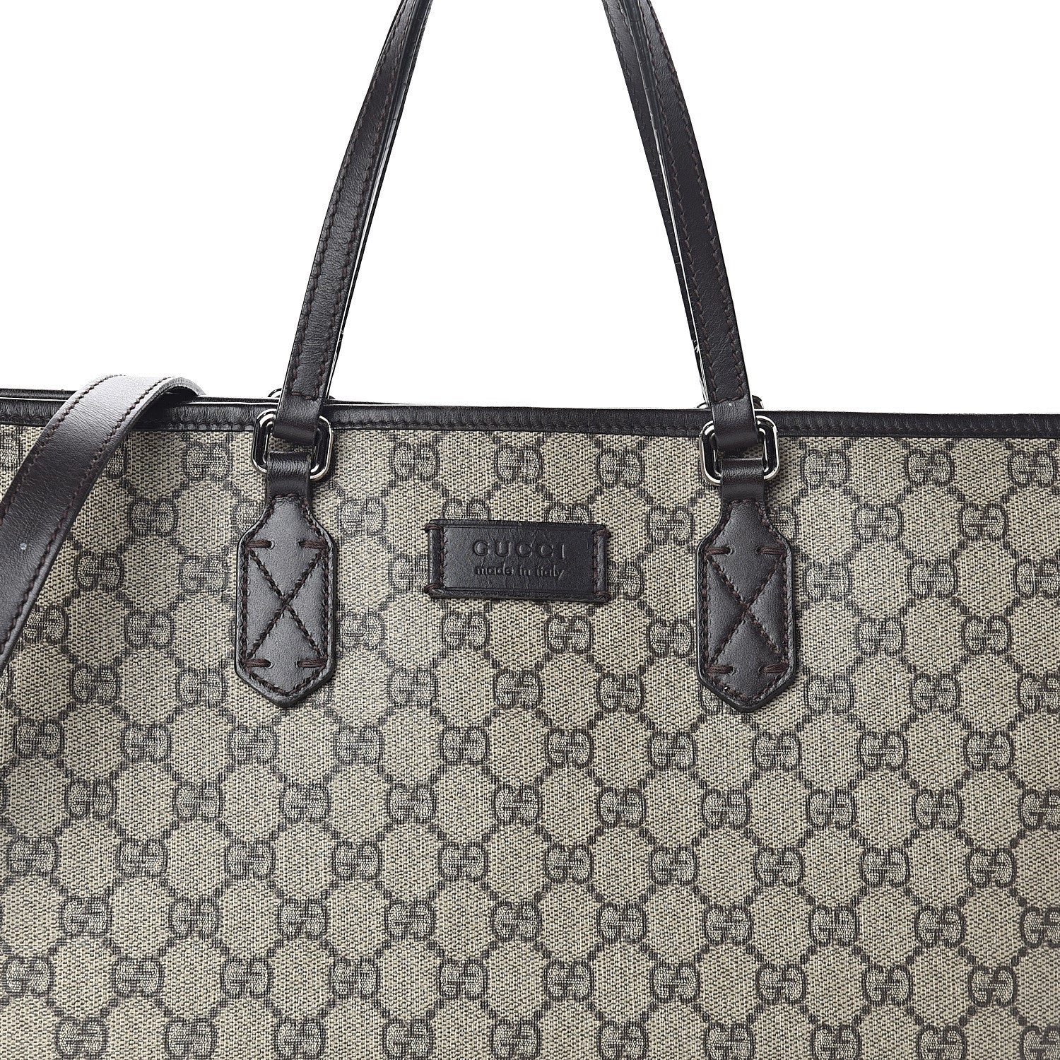 Gucci GG Supreme Monogram Medium Zippered Tote Dark Brown 6 of 8