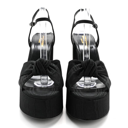 Saint Laurent Grosgrain Bianca 85 Platform Sandals 40 Black 2 of 9
