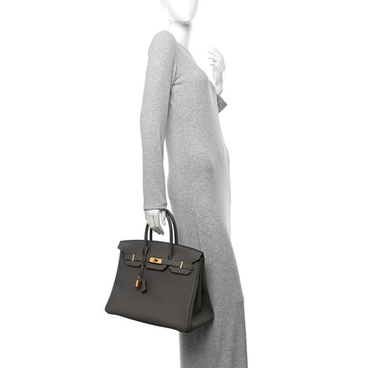 Hermes Togo BIRKIN 35 Etain 2 of 12
