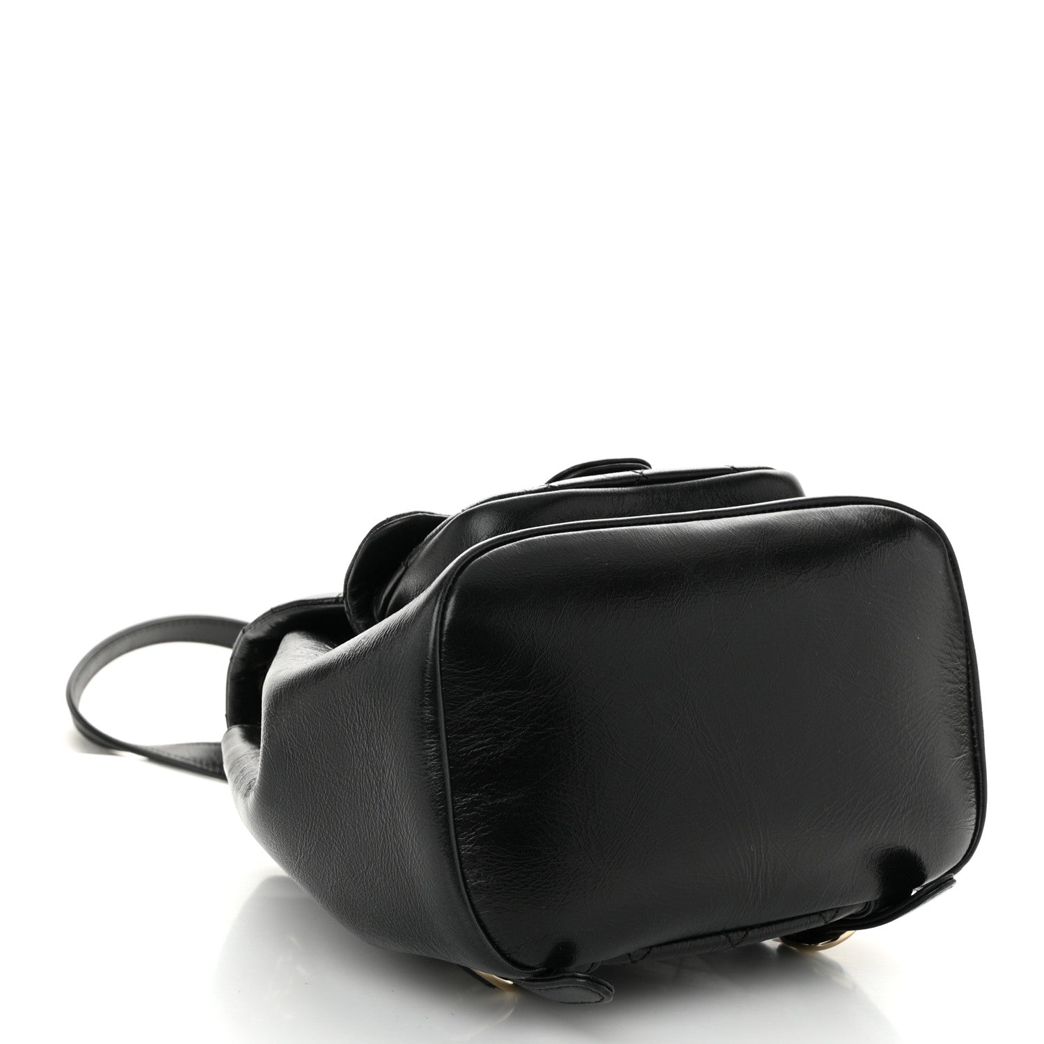 Chanel Glazed Aged Calfskin Quilted Small Duma Drawstring Backpack Black 4 of 11