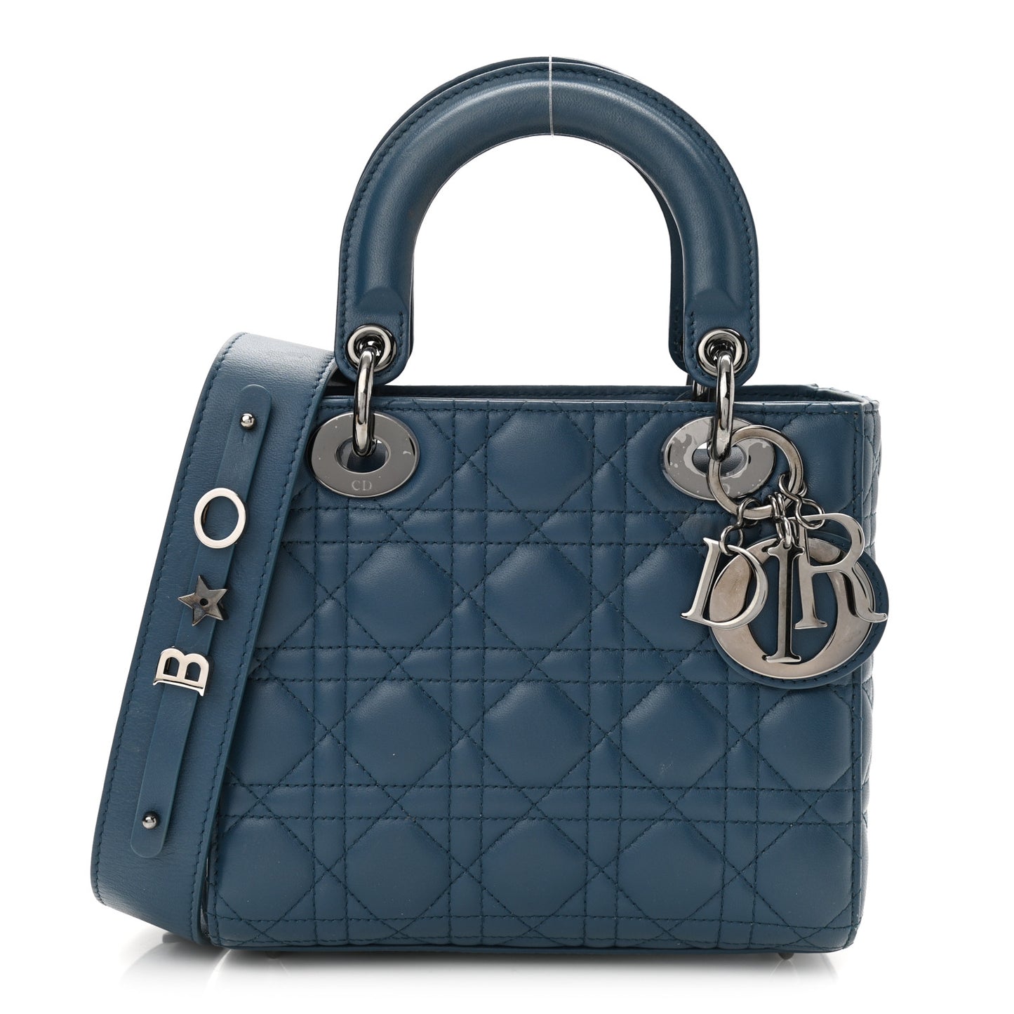 Lambskin Cannage Small My ABCDior Denim Blue