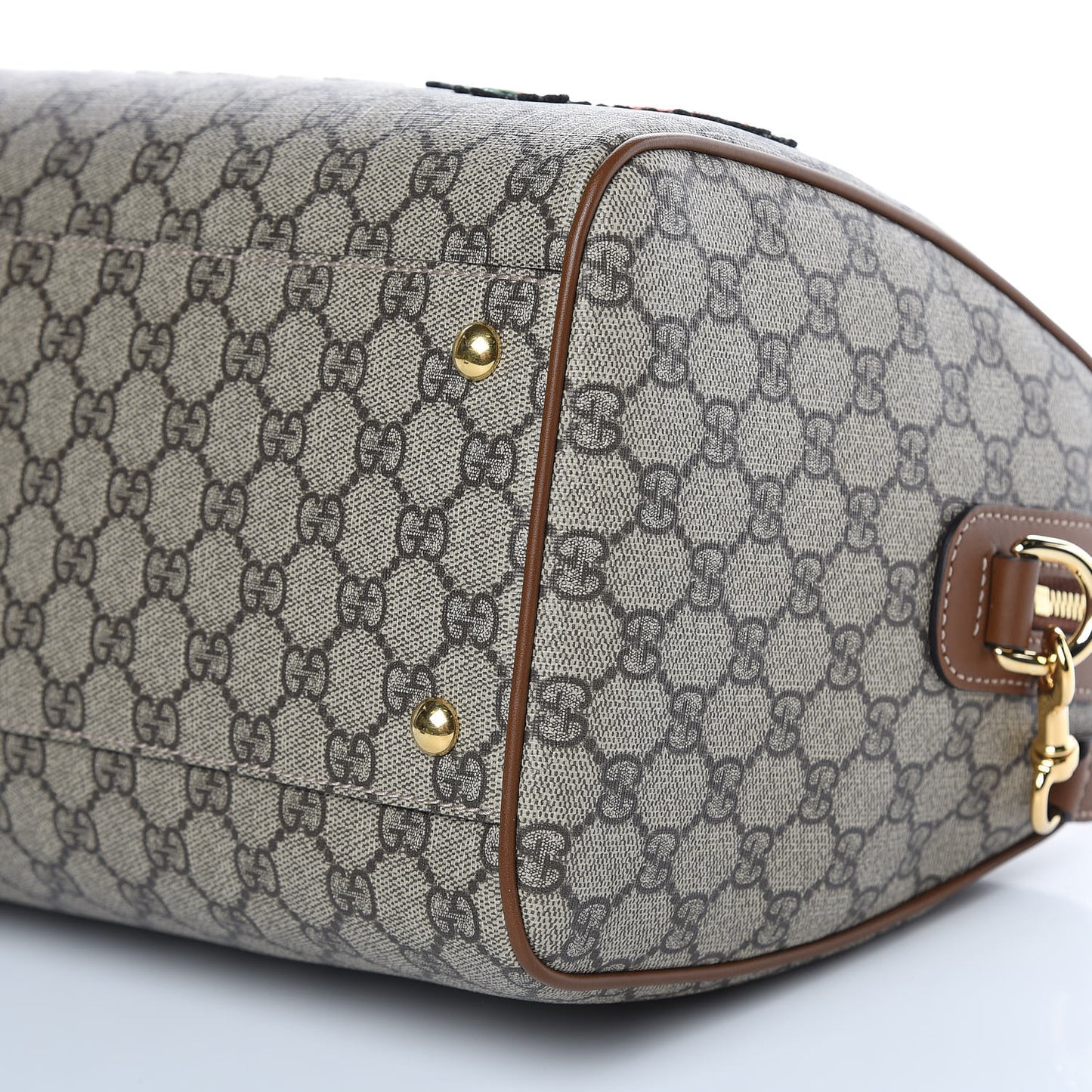 GG Supreme Monogram Blind for Love Embroidered Medium Boston Beige Tuscany