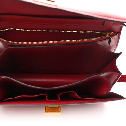 Celine Box Calfskin Medium Classic Box Flap Bag Red 5 of 14