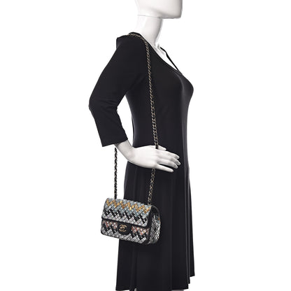 Chanel Lambskin Mosaic Small Flap Black Gold Light Blue 2 of 10