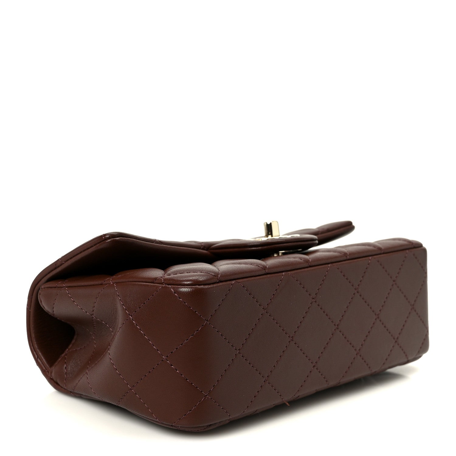 Chanel Lambskin Quilted Mini Top Handle Rectangular Flap Dark