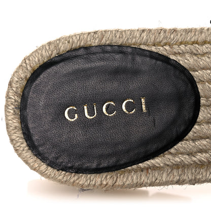 Gucci Nappa Matelasse GG Marmont Platform Espadrille Slippers 36 Black 7 of 9