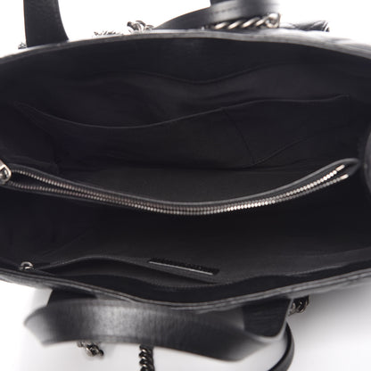 Chanel Metallic Grained Calfskin Quilted Large Casual Pocket Tote Black 5 of 12