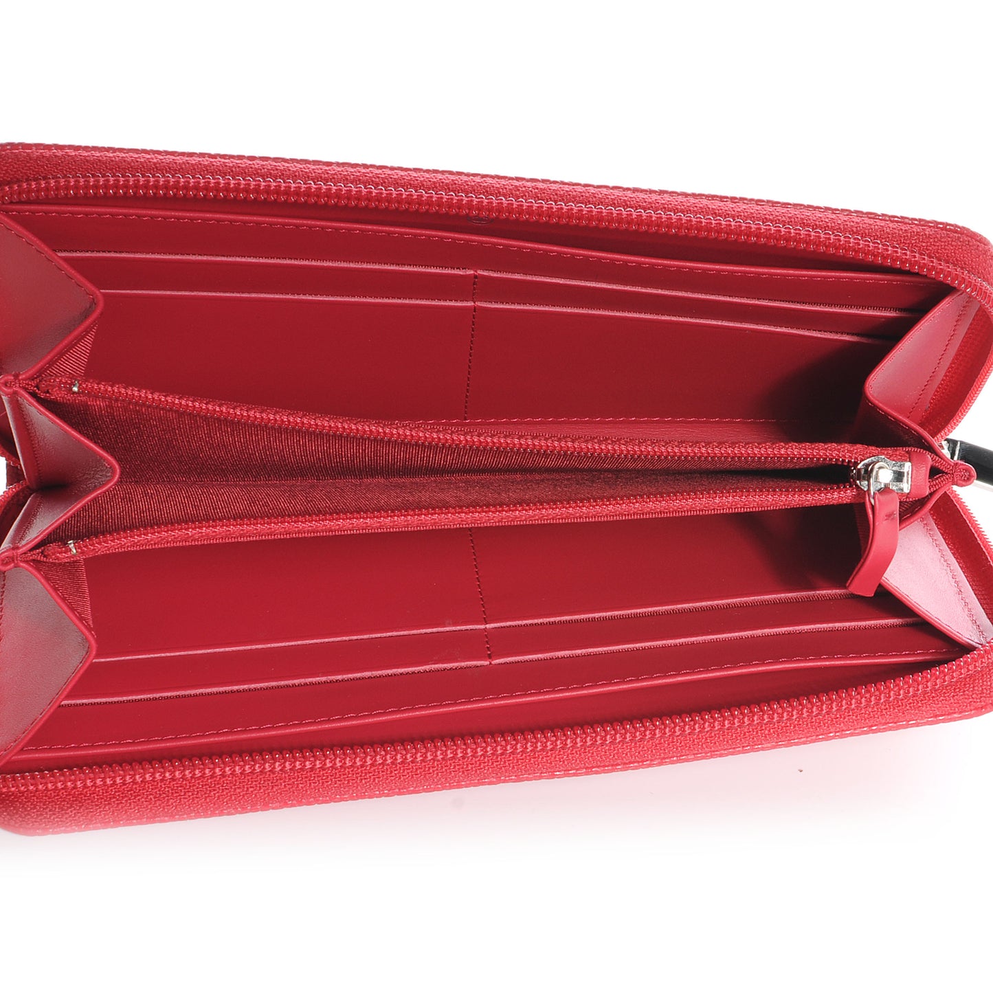 Caviar CC Large Gusset Zip Around Wallet Dark Pink
