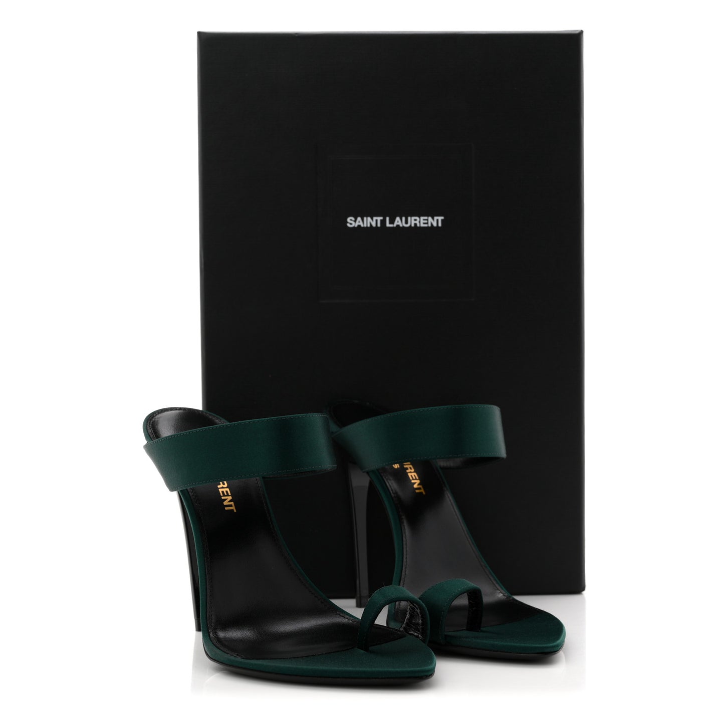 Crepe Satin Martha Mule 110 Sandals 35.5 Dorian Green