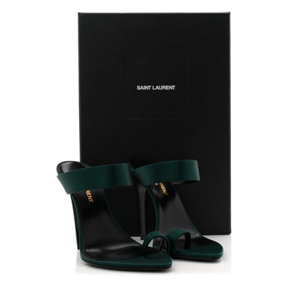 Saint Laurent Crepe Satin Martha Mule 110 Sandals 35.5 Dorian Green 10 of 10