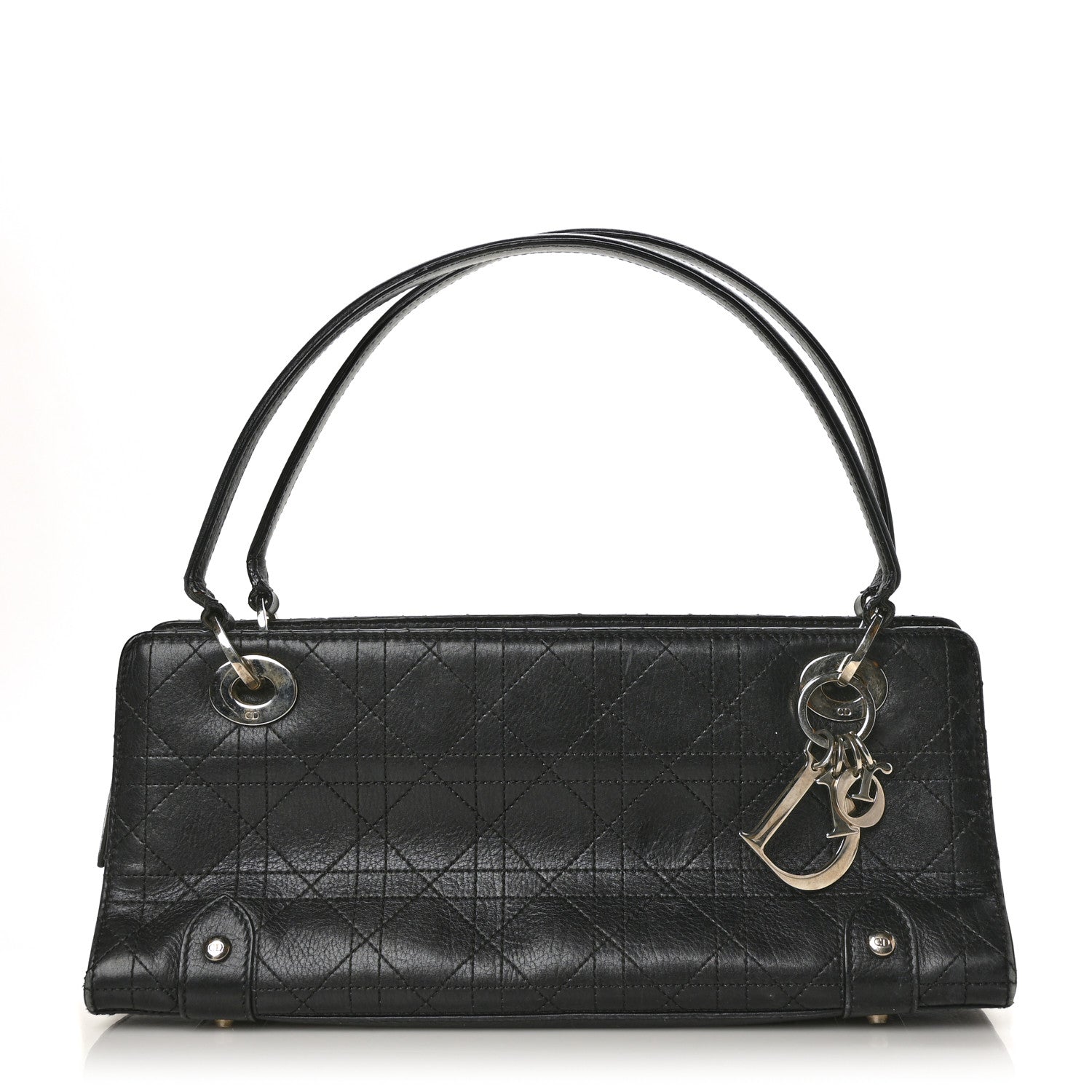Christian Dior Calfskin Cannage Stitched Small Lady East West Lady Dior Black 1 of 12
