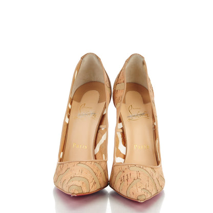 Christian Louboutin So Kate 120 Cork Devore Pumps 38 Noisette 2 of 9