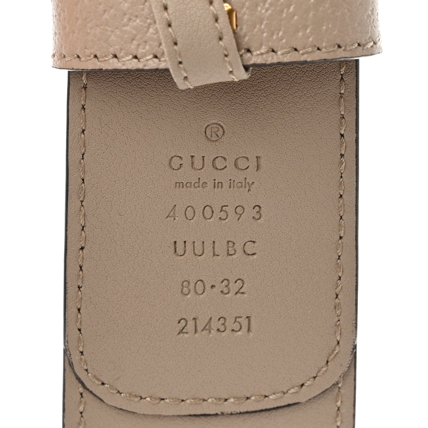 Gucci Calfskin Double G 40mm Belt 80 32 Mystic White 3 of 5