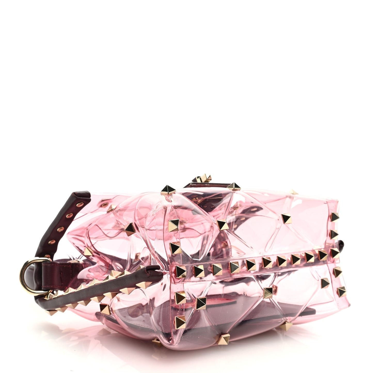 PVC Mini Candystud Top Handle Bag Rubin