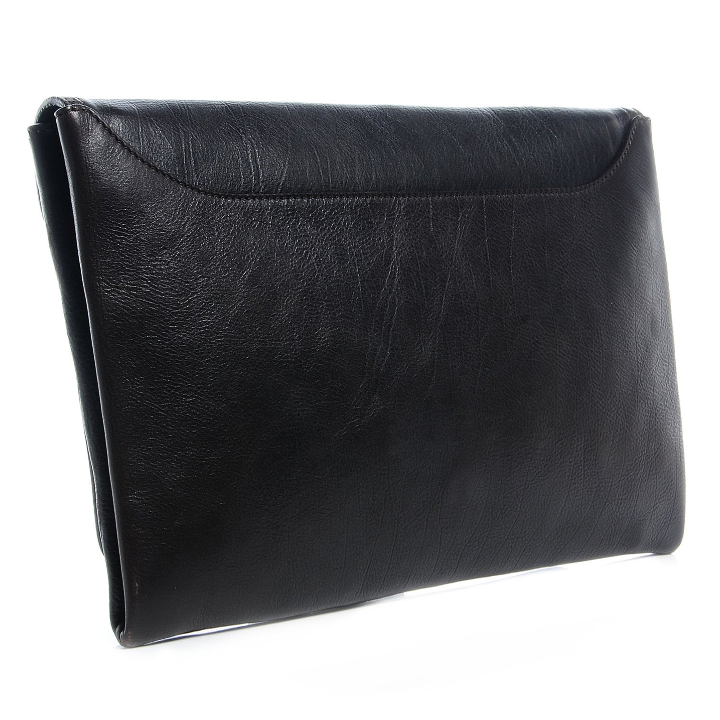 Textured Calfskin Obsedia Clutch Black