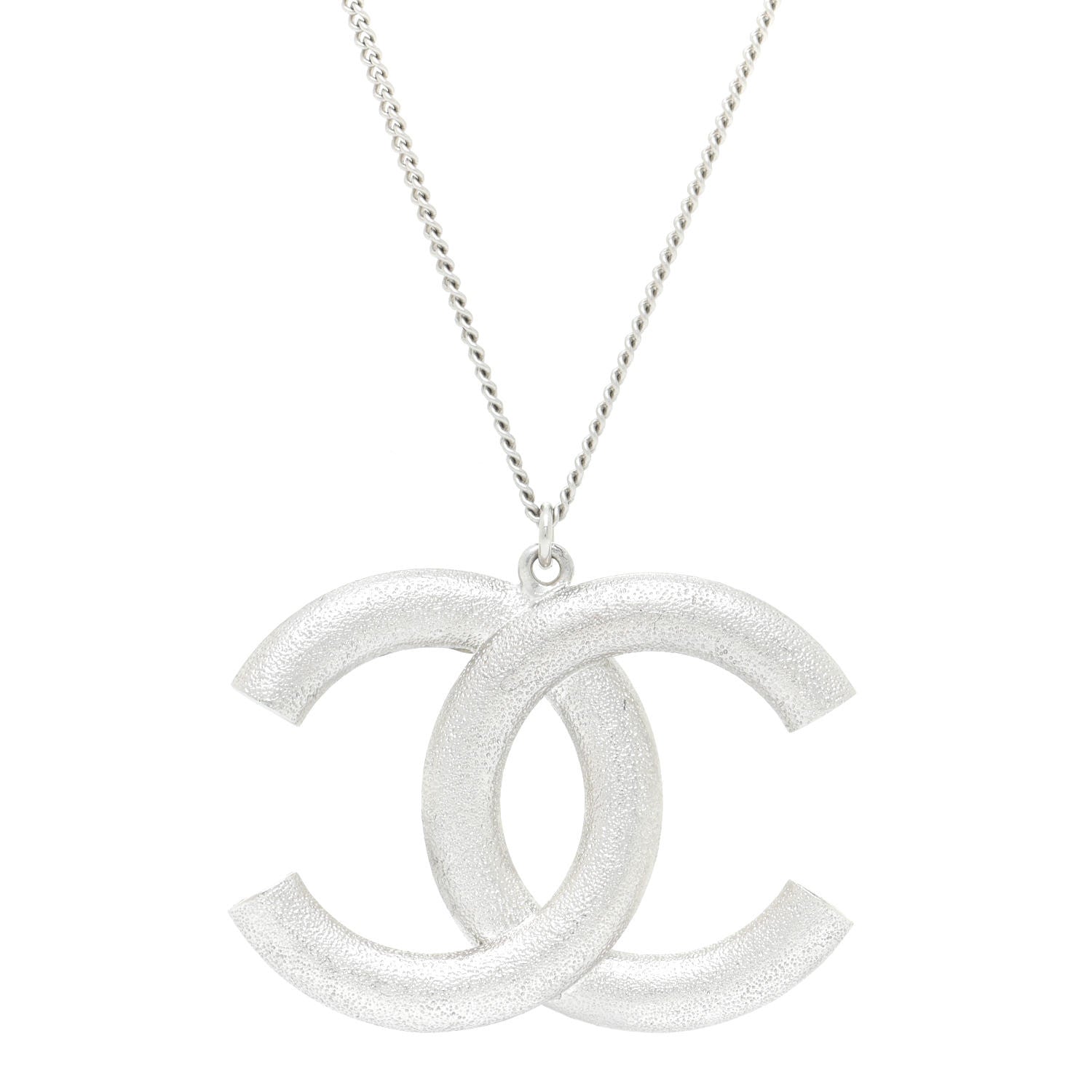 Chanel Baguette Crystal Large CC Necklace Silver 5 of 7