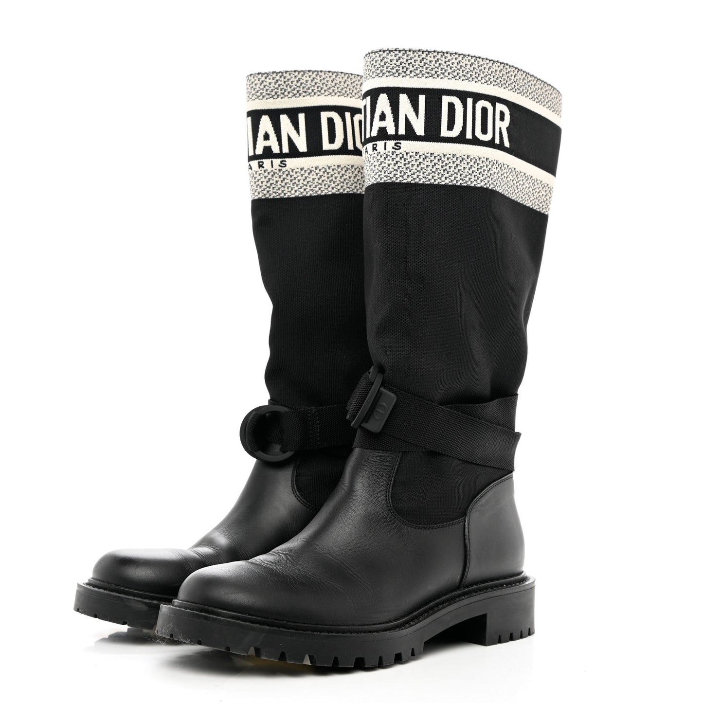 Technical Fabric Calfskin D-Major Boots 37 Black White