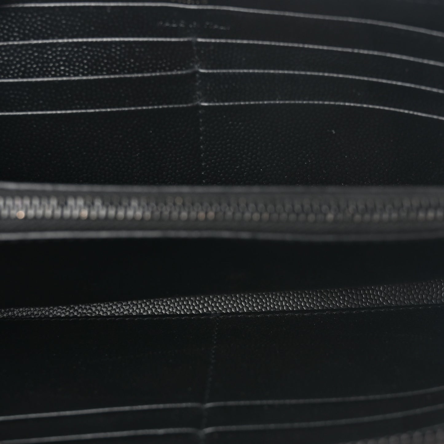 Grain De Poudre Matelasse Chevron Monogram Monochrome Zip Around Wallet Black