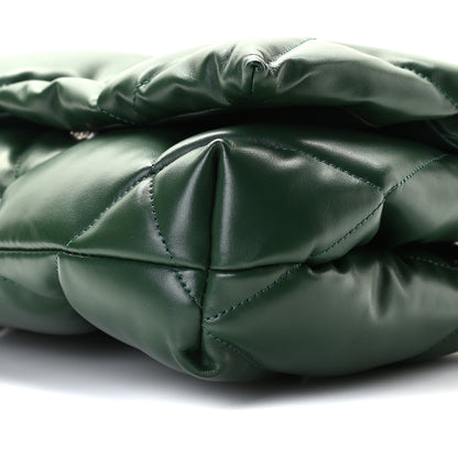 Balenciaga Nappa Calfskin Quilted Touch B Puffy Clutch Forest Green 8 of 9