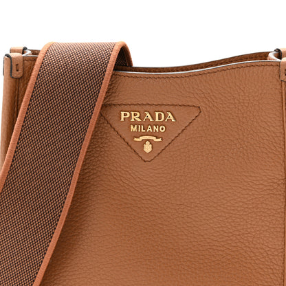 Prada Vitello Daino Soft Mini Hobo Messenger Bag Caramel 7 of 9