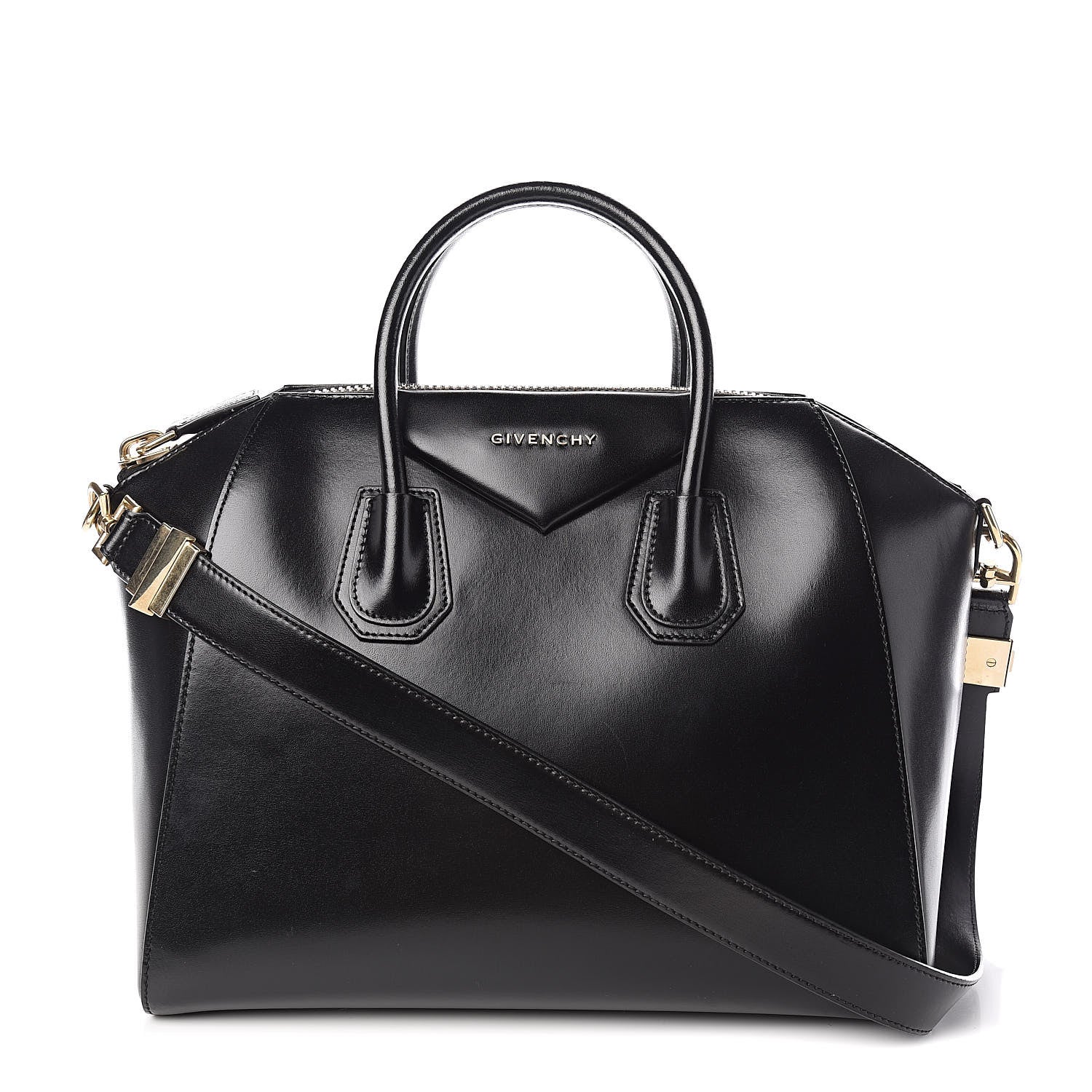 Givenchy Shiny Lord Calfskin Medium Antigona Black 1 of 10