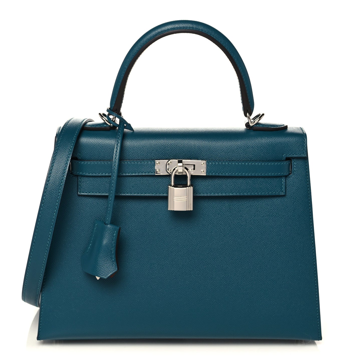 Madame Calfskin Verso Kelly Sellier 25 Vert Bosphore Sienne