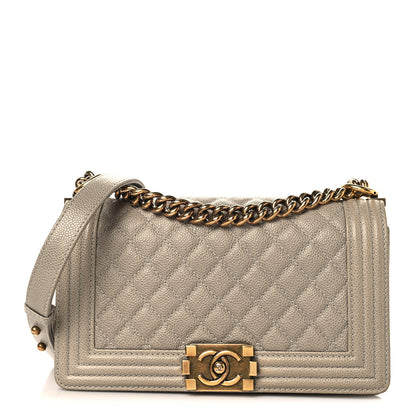 Chanel Caviar Quilted Medium Boy Flap Grey 1 of 11